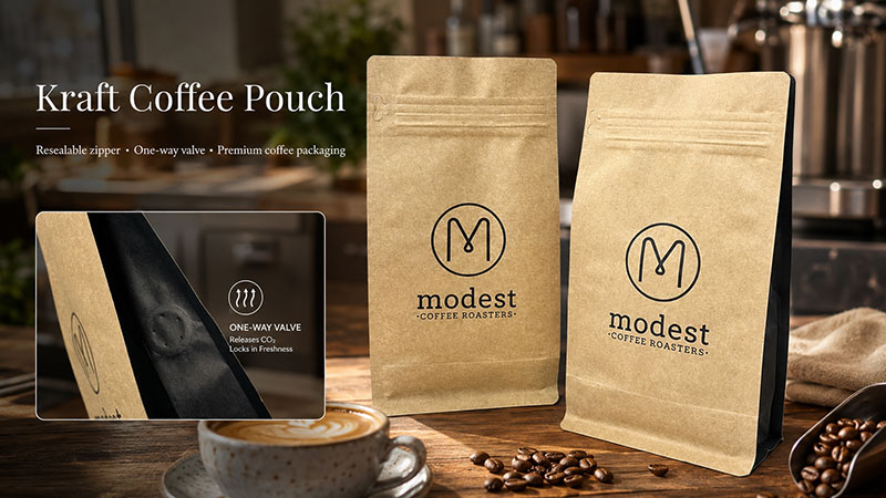 custom kraft coffee pouch with valve custom kraft coffee pouch with valve
