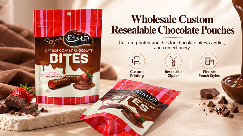 Wholesale customized resealable pouches for chocolates Wholesale customized resealable pouches for chocolates