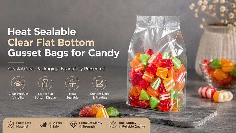 heat sealable clear flat bottom gusset bag heat sealable clear flat bottom gusset bag