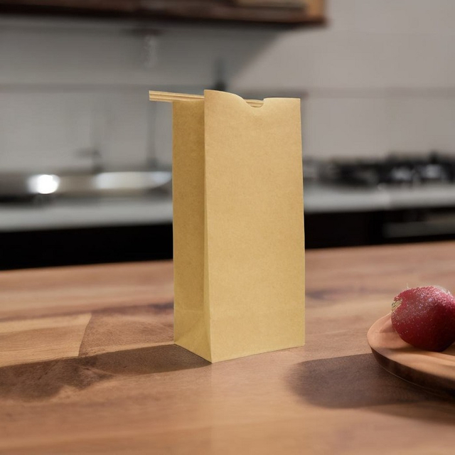 Food Safe Recyclable Natural Brown Kraft SOS Bags with Window​for Bakery