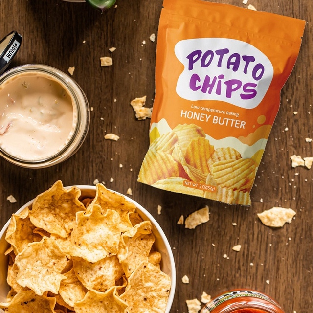 Custom Roll Film Contract Packaging 10oz Biodegradable Potato Chip Bags