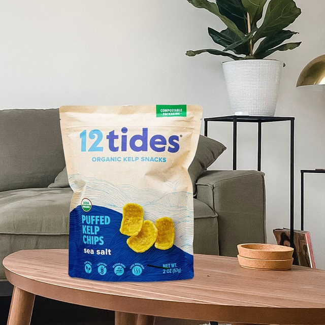 Customize Logo Design Resealable 2 Oz Compostable Stand Up Kale Chips Bag