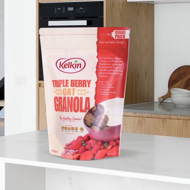 Food grade carbon neutral recyclable resealable aluminum foil stand up cashew pouch