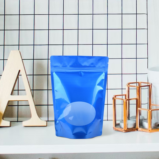 Low MOQ Food Grade Bio Recyclable Resealable Clear Window Stand Up Plastic Bags