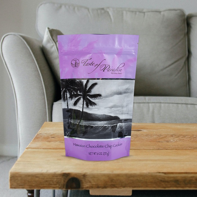 Food Safe Resealable Zip Lock Biodegradable Stand Up Pouches for Chocolate Chip Cookies