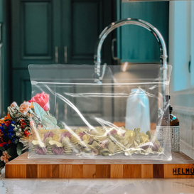 Bolsa De Embalaje Recycled Bulk Cereal Clear Flat Bottom Bags with Resealable Ziplock