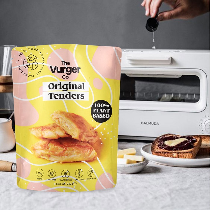 Eco-friendly Zipper Top Digital Printed Home Compostable Food Pouches for Vegan Tenders