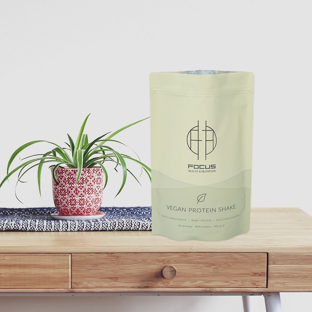 Zip Top Customizable Minimalist Design Printing High Barrier Foil Protein Shake Bag