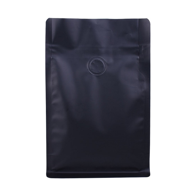 250 Gram No Printing Box Bottom Zipper Matt Black Coffee Bags with Valve Wholesale