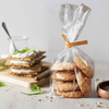 Bake Sale Ribbon Decorative Clear PLA Biodegradable Cookie Bags for Chocolate Cookies