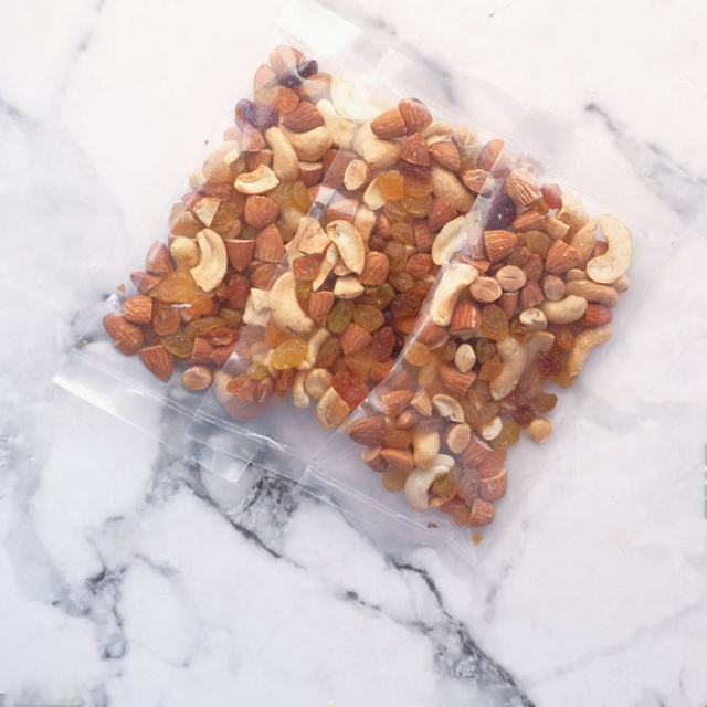 Heat Sealed Clear Cellophane Home Compostable Individual Snack Shelled Nuts Mixed Bags
