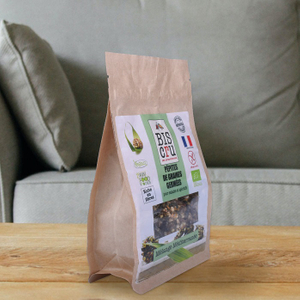 Innovative Packaging Idea Biodegradable Flat Bottom Brown Paper Granola Bar Bags Wholesale