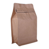 Noprinting Bulk Recyclable Flat Bottom Brown Kraft Coffee Bag with Valve