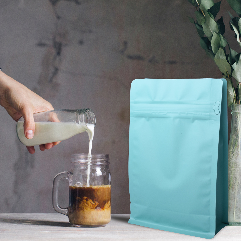China Wholesale Ready-to-ship 250g Degassing Valve Coffee Flat Bottom Paper Bag