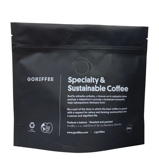 Sustainable Packaging Recyclable PE 4 Stand Up Coffee Bag 250g
