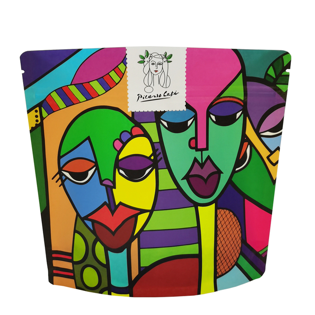 Natural Compostable PLA Kraft Paper Eco-Friendly Stand Up Pouches for Roasted Coffee