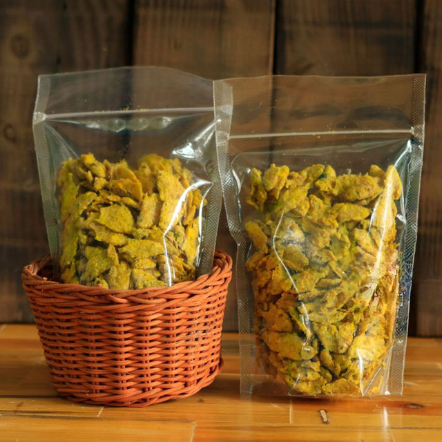 Custom Corn Starch Pla Clear Stand Up Pouch with Window for Snack Packaging