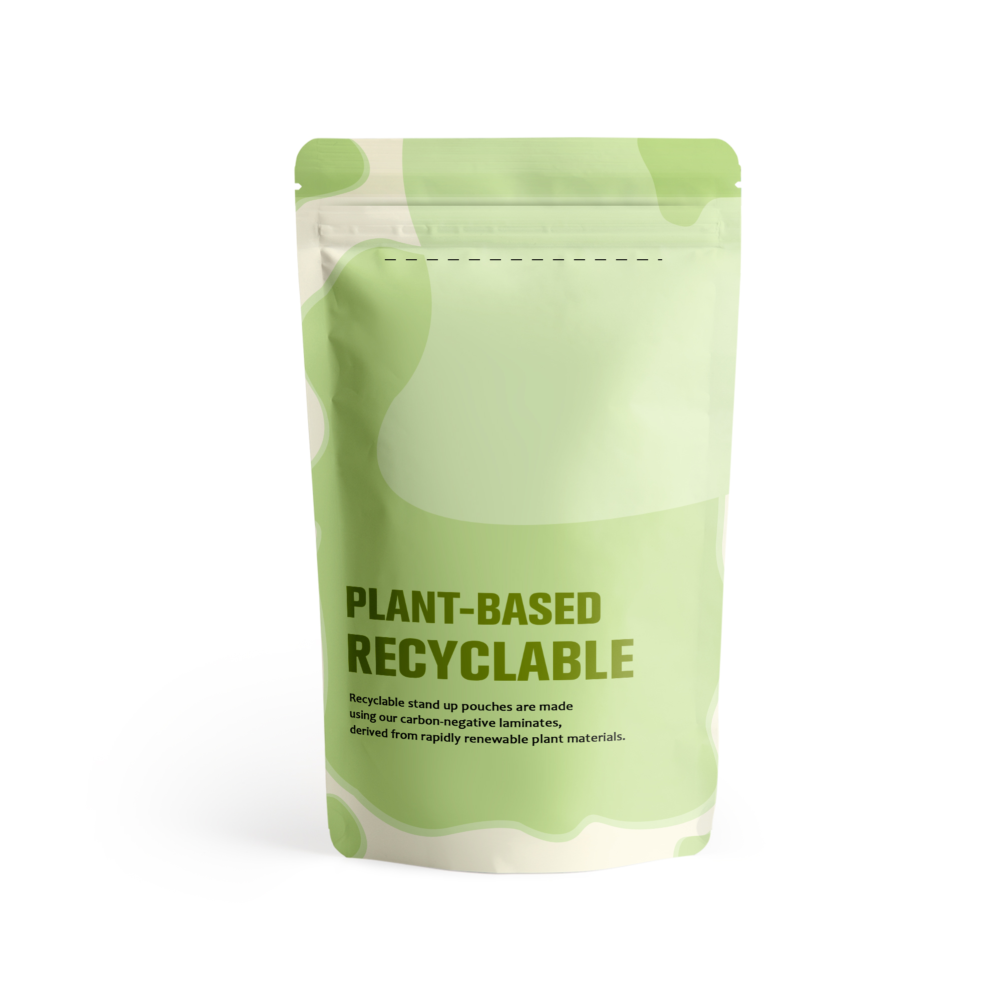 Plant-based recyclable child resistant zipper pouch