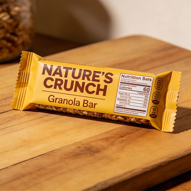 Plant Based Recyclable Rollstock Packaging for Granola Bar