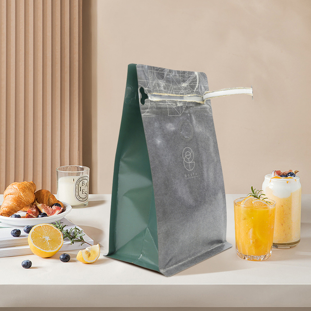 Digital Printing Recyclable Eco Coffee Bag with Pocket Zipper