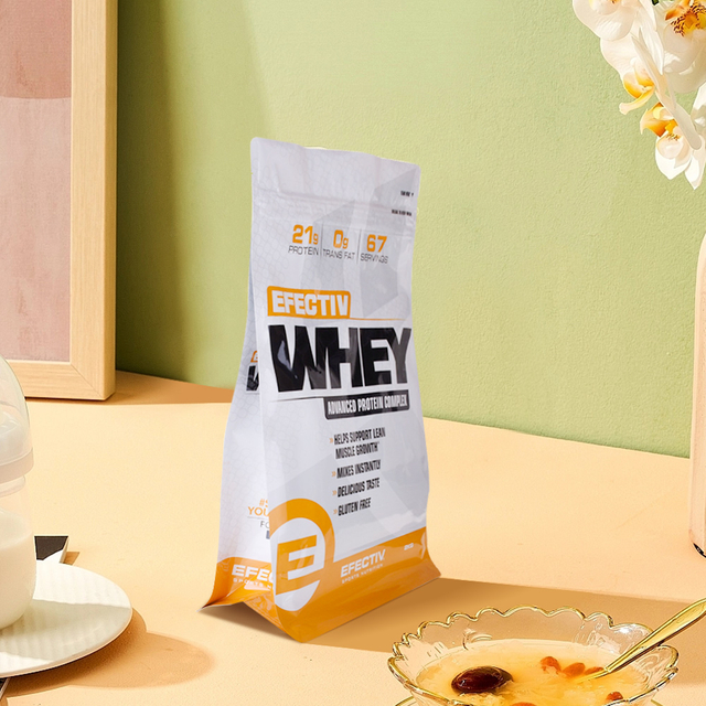 Digital Printing Post-consumer Recycled Flat Bottom Protein Powder Bag