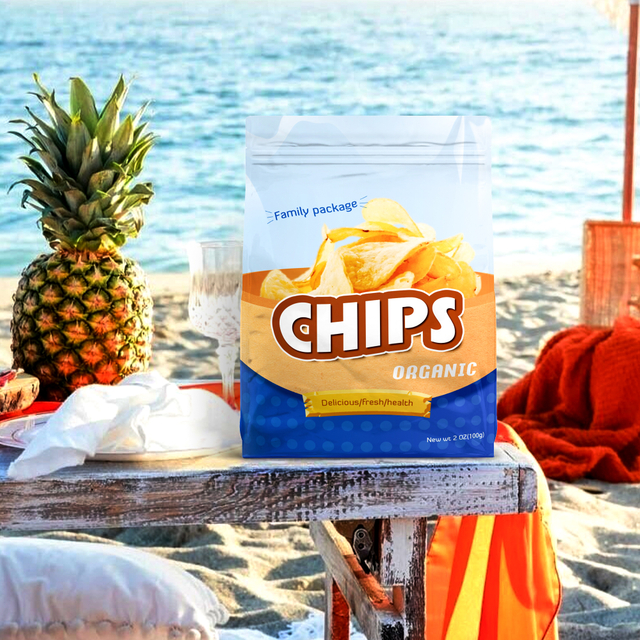 Laminated Block Bottom Custom Potato Chip Bags 1 Oz Customize Personalized Chip Bags