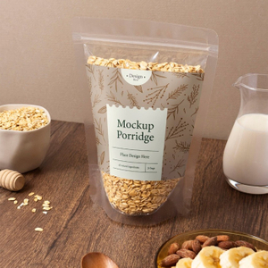 Clear Cornstarch PLA Biodegradable Pouches for Oats