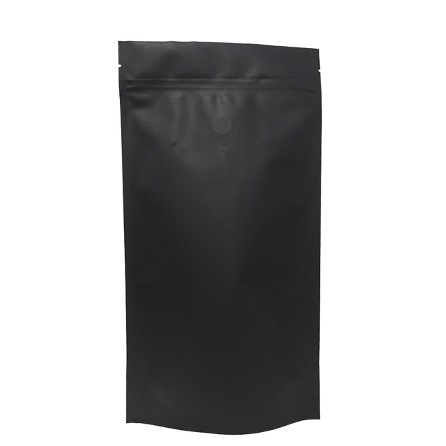 1kg Recyclable Matte Black Coffee Packaging Stand Up Pouches with Logo Printing