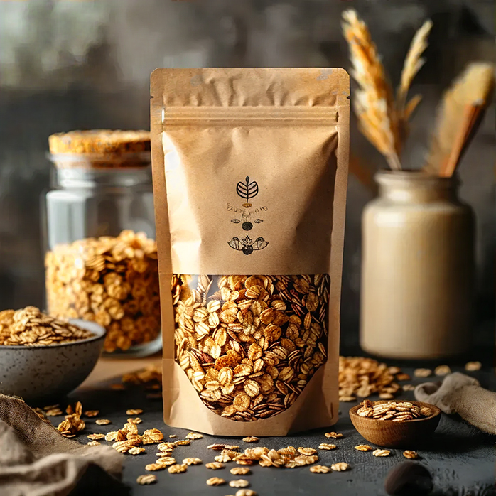Heat Sealable Laminated Stand Up Paper Pouch with Zipper for Granola