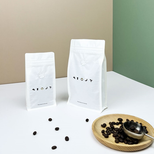 Hot Stamping Logo Printed Biodegradable Rice Paper Coffee Packaging for Retail