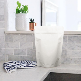 100pcs 8oz Matte White Stand Up Pouch for Coffee
