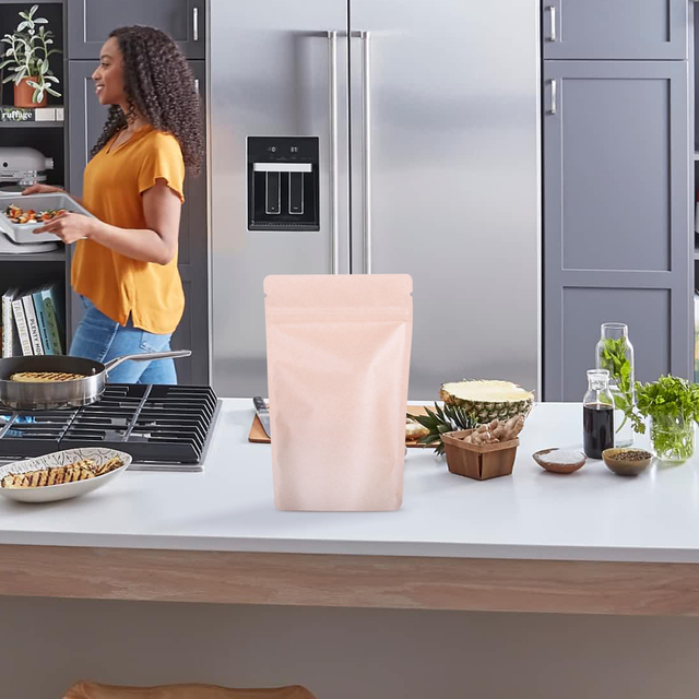 Low Carb Healthy Compostable Kraft Paper Oatmeal Packaged Bag