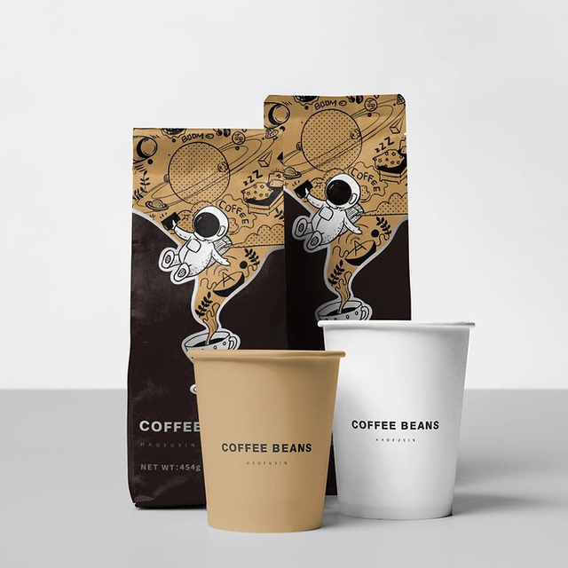 Cost Efficiency Coffee Packaging Pouch Printing Green Polyethylene Small Coffee Bags