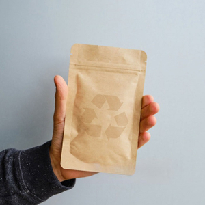 Wholesale Empty Zipper Seal Mini Blank Recycled Brown Paper Bags
