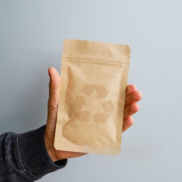 Wholesale Empty Zipper Seal Mini Blank Recycled Brown Paper Bags