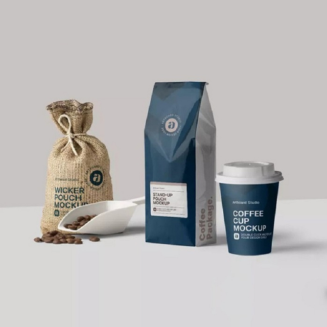 Personalized Design Easy Tear Home Compostable Flat Small Coffee Bean Bags