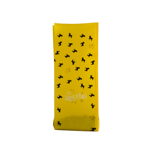 Recyclable Yellow Printed Side Gusset Coffee Bag with Tin Tie
