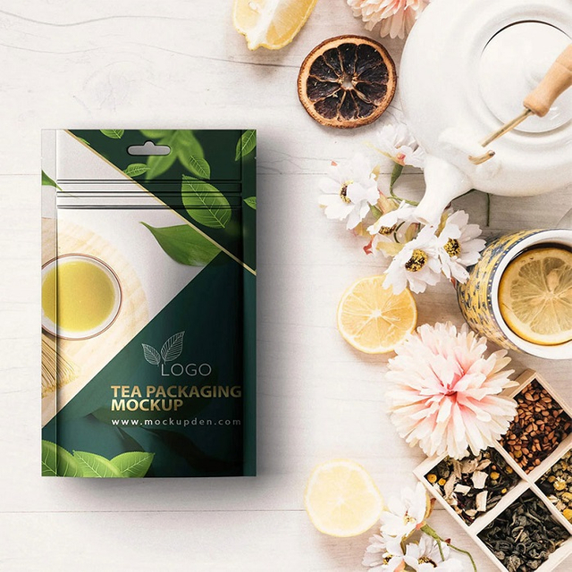 High Quality Biodegradable Plastic Printed Tea Packaging Pouch Wholesale