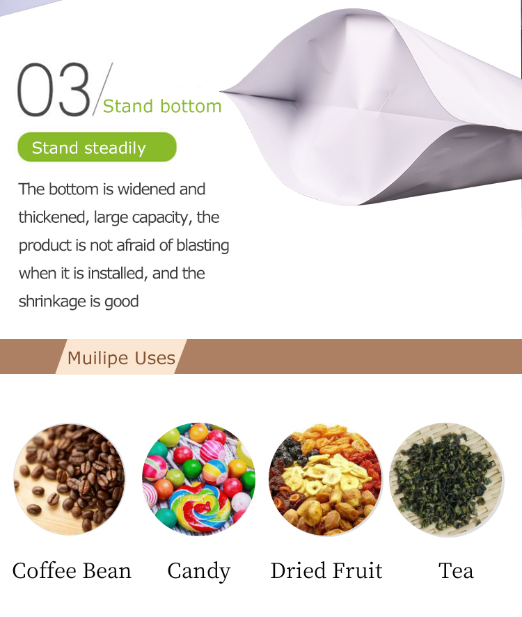 100pcs 8oz Matte White Stand Up Pouch for Coffee