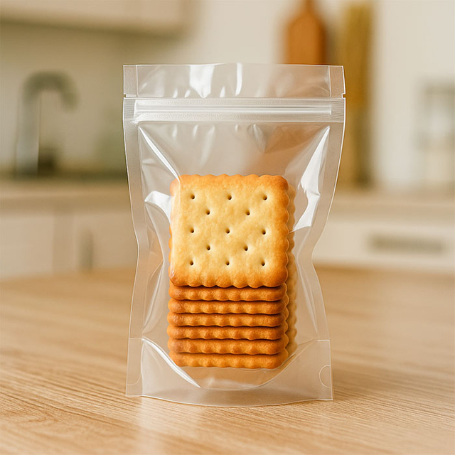 Home Compostable Zipper Clear Cellophane Biscuit Bags