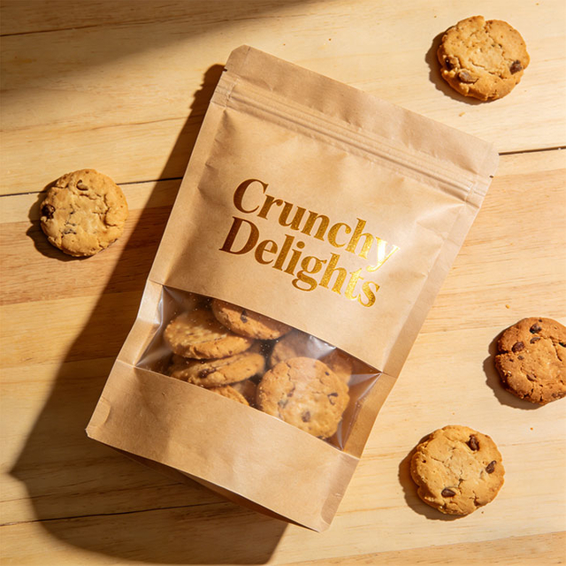 Eco-friendly Custom Brown Paper Cookie Bags