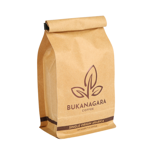 Low Carbon Footprint Kraft Paper PLA Tin Tie Coffee Bag