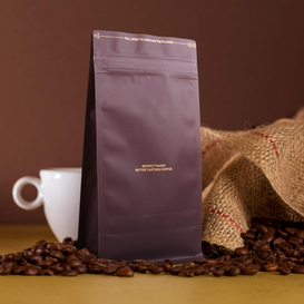 100PCS 500g Brown Aluminum Foil Blcok Bottom Coffee Bag with Pocket Zipper