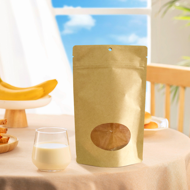 Custom Kraft Paper Granola Bag with Zipper