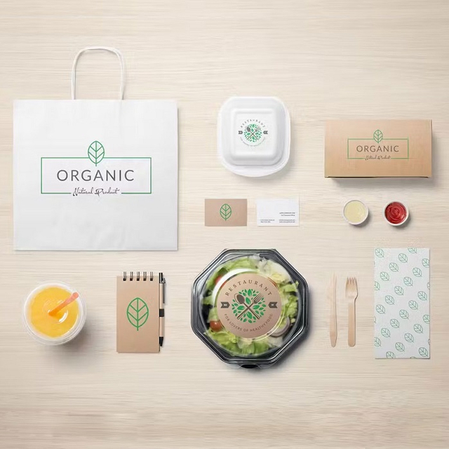 Designed Biodegradable Kraft Paper Bag Digital Printing Custom Food Packaging Solutions