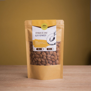 Plastic-free Wholesale Tear-Notch Ziplock Kraft Paper Bag with Window for Food Ingredients
