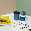 Custom Design 4 Oz 8 Oz Ripple Wall Compostable Takeaway Coffee Cups with Lids