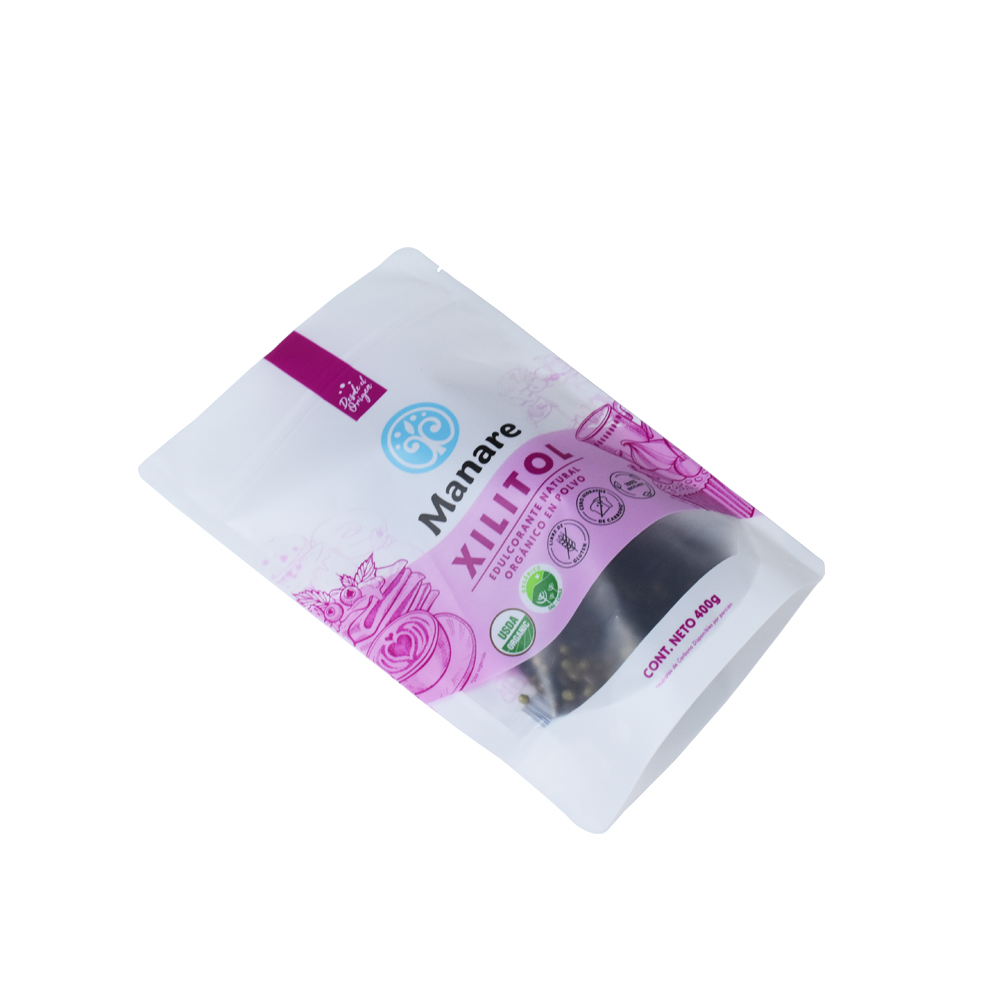 Matte Finish Ziplock Top Recyclable Zipper Pouches for Xilitol Condiment Packaging