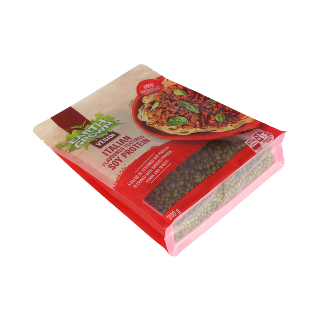 Environmentally Friendly Sustainable Vegan Food Packaging Protein Supplement Bag with Window