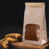 Plant-based Recycled Tin Tie Brown Paper Cookie Bags with Window Wholesale